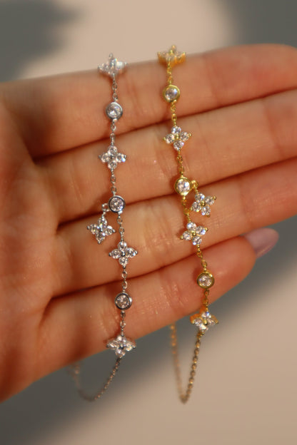 Women's Bracelet Gold Vermeil Zirconia Leaf Design - 5