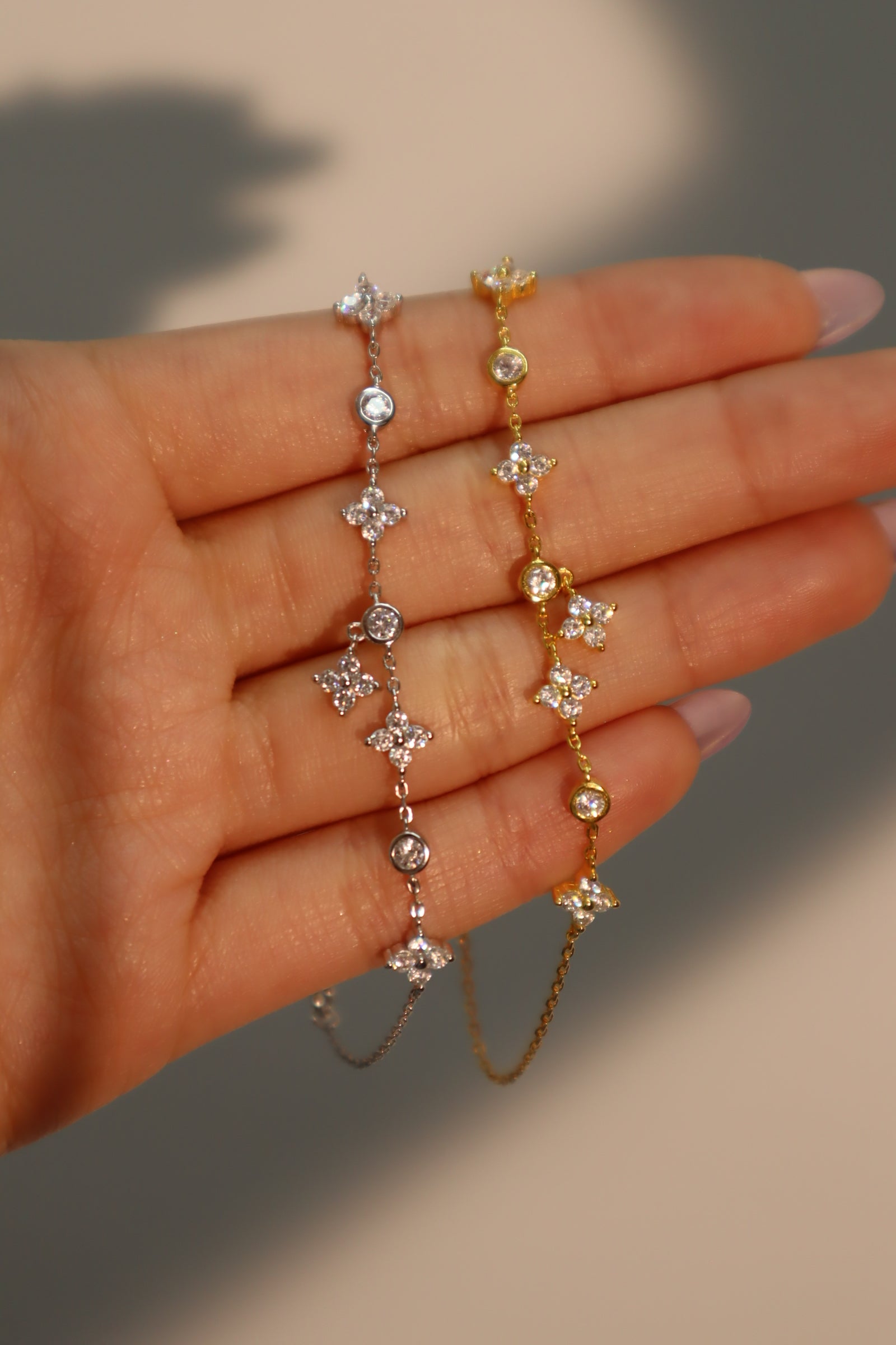 Women's Bracelet Gold Vermeil Zirconia Leaf Design - 6