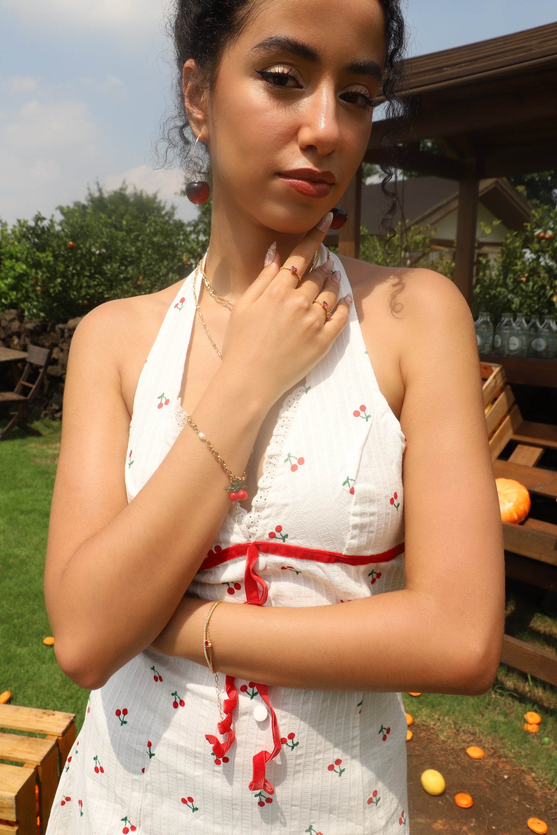 Women's Bracelet Gold Cherry Pearls Synthetic Pearl - 6