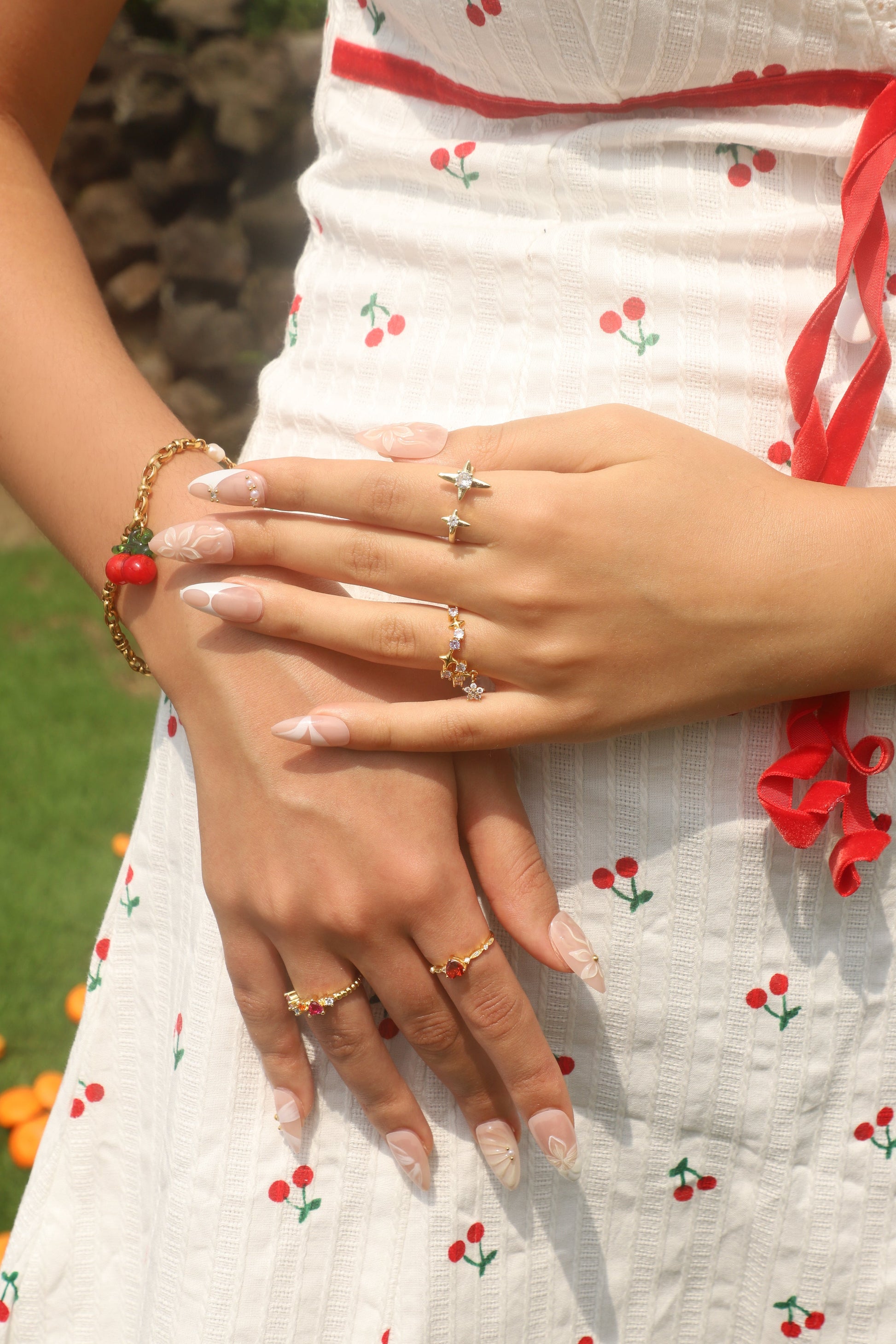 Women's Bracelet Gold Cherry Pearls Synthetic Pearl - 7