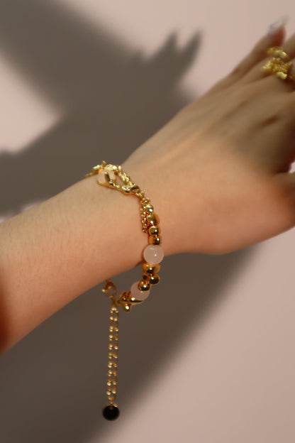 Unisex Bracelet Gold Zirconia Moonstone 18K Plated - 5