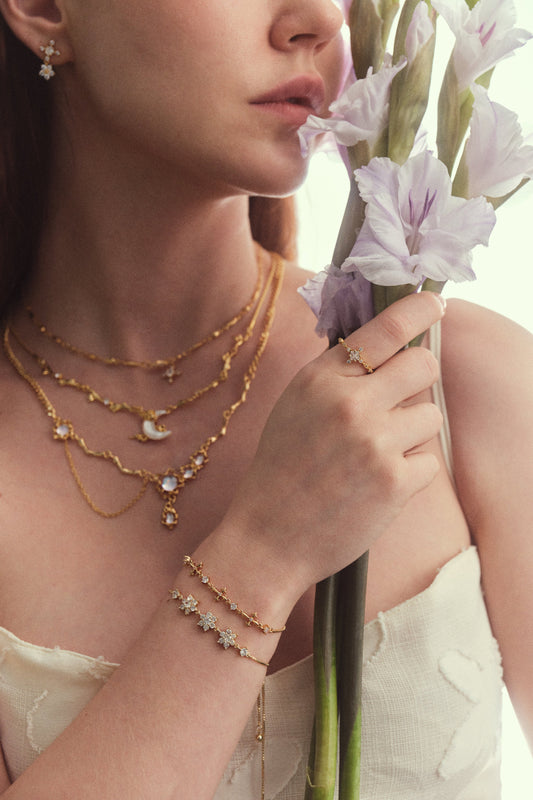 Unisex Cross Bracelet Gold Plated Zirconia Diamonds - 2