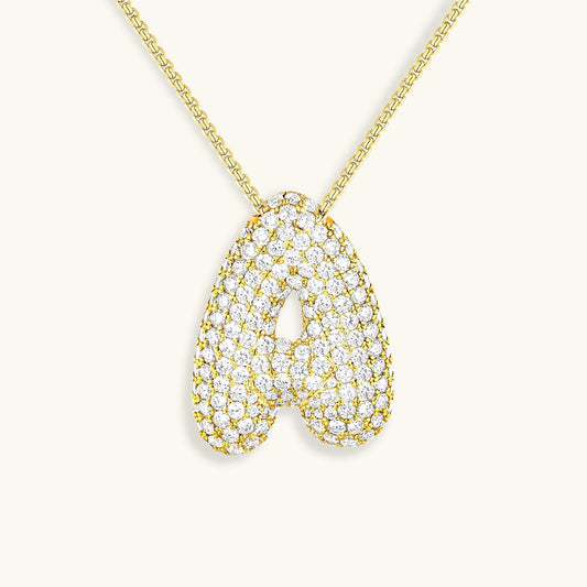 18k Gold Initial Diamond Necklace for Women – Personalized Customizable Pendant, Hypoallergenic and Waterproof 0