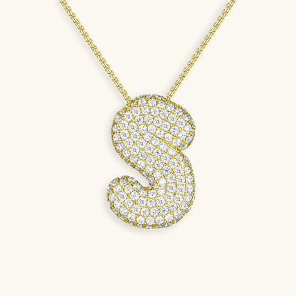 18k Gold Initial Diamond Necklace for Women – Personalized Customizable Pendant, Hypoallergenic and Waterproof 18