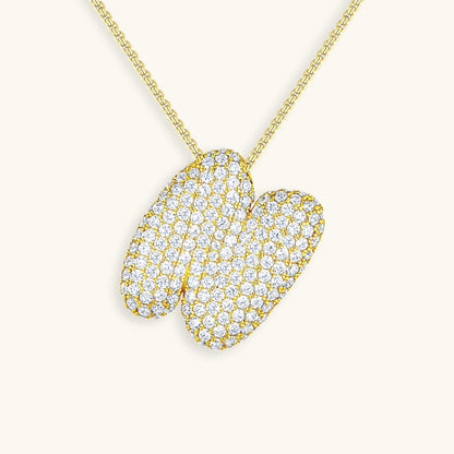 18k Gold Initial Diamond Necklace for Women – Personalized Customizable Pendant, Hypoallergenic and Waterproof 20