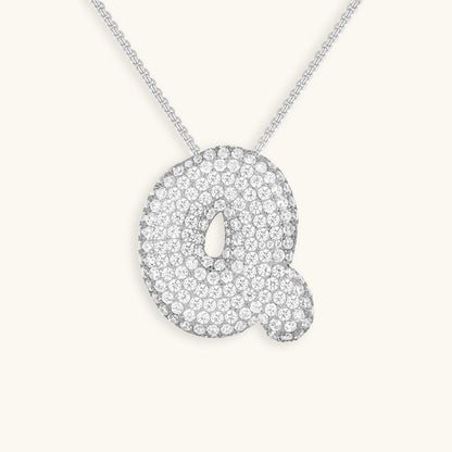 18k Gold Initial Diamond Necklace for Women – Personalized Customizable Pendant, Hypoallergenic and Waterproof 30