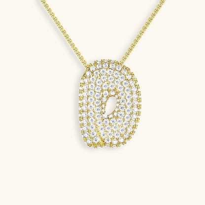 18k Gold Initial Diamond Necklace for Women – Personalized Customizable Pendant, Hypoallergenic and Waterproof 32