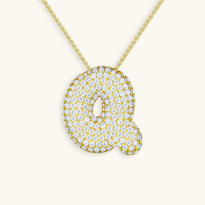 18k Gold Initial Diamond Necklace for Women – Personalized Customizable Pendant, Hypoallergenic and Waterproof 34