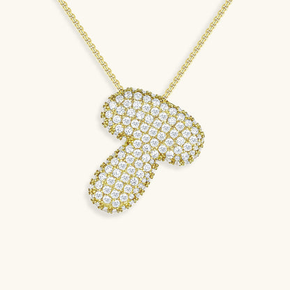 18k Gold Initial Diamond Necklace for Women – Personalized Customizable Pendant, Hypoallergenic and Waterproof 38