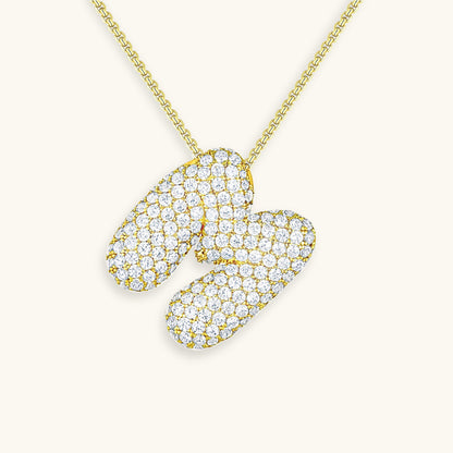 18k Gold Initial Diamond Necklace for Women – Personalized Customizable Pendant, Hypoallergenic and Waterproof 46