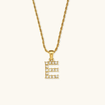 18k Gold Initial Necklace with Diamond Simulants – Waterproof and Hypoallergenic 6