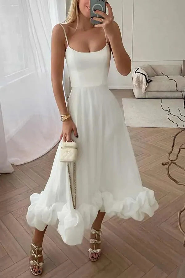 Variant image for Women's Summer Dress White Lightweight Polyester-9