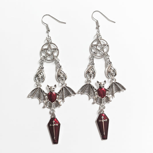 Women's Bat Earrings Black Alloy Gothic Style 2