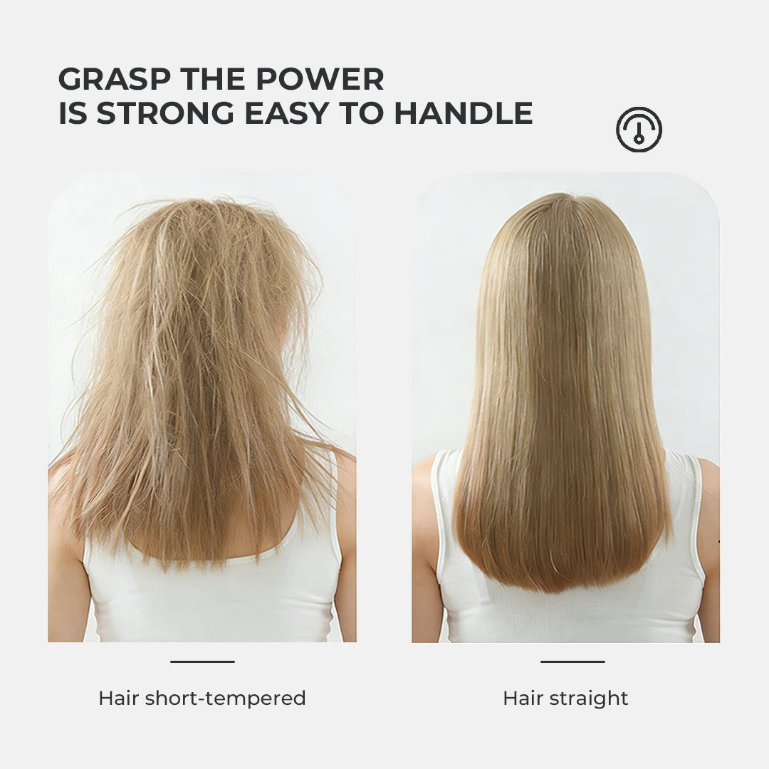 Women's Hair Straightener Brush Black Ionic Ceramic 2-in-1 Tool - 3