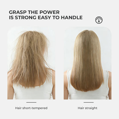 Women's Hair Straightener Brush Black Ionic Ceramic 2-in-1 Tool - 3