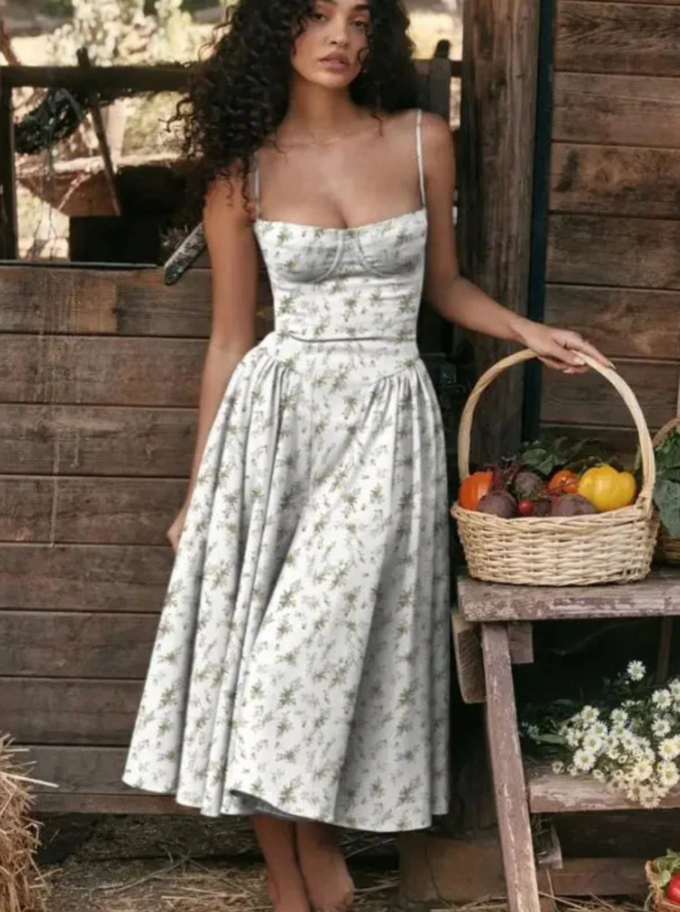 Variant image for Women's Summer Dress White Lightweight Polyester V-Neck-37