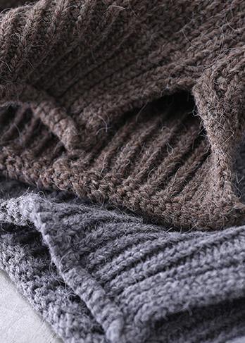 Women's Hooded Waistcoat Sweater Coat Large Size Knit Beige - 8