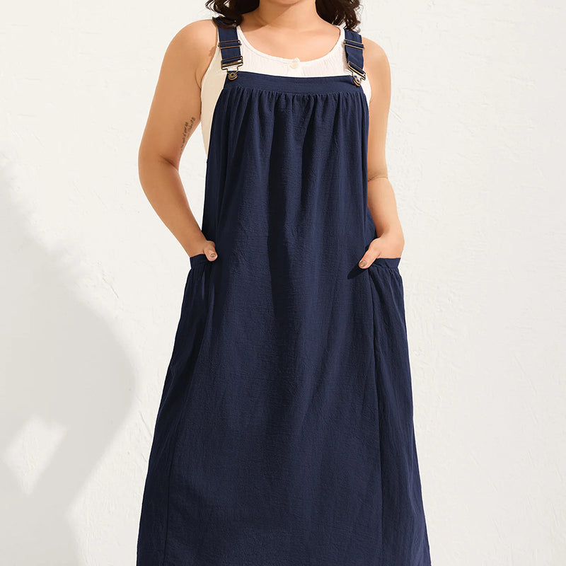 🎁2026 New Arrivals 50% OFF💥Loose Midi Overall Dress – Relaxed Fit, Breathable & Side Pockets – Everyday Casual ✨ 10