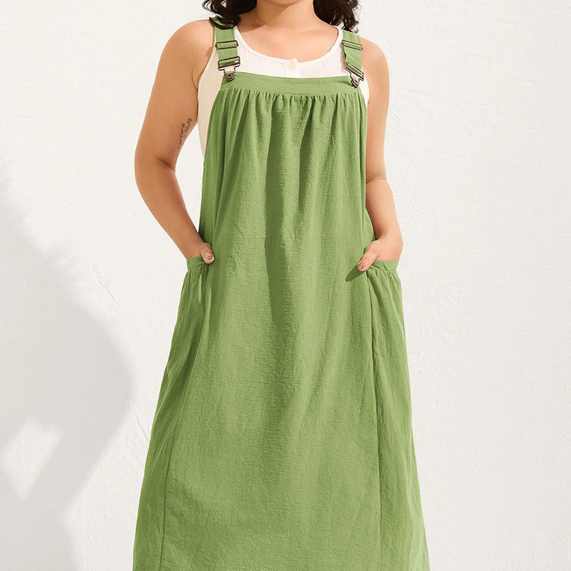 🎁2026 New Arrivals 50% OFF💥Loose Midi Overall Dress – Relaxed Fit, Breathable & Side Pockets – Everyday Casual ✨ 11