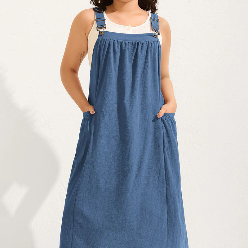🎁2026 New Arrivals 50% OFF💥Loose Midi Overall Dress – Relaxed Fit, Breathable & Side Pockets – Everyday Casual ✨ 12