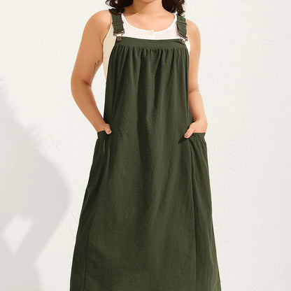 🎁2026 New Arrivals 50% OFF💥Loose Midi Overall Dress – Relaxed Fit, Breathable & Side Pockets – Everyday Casual ✨ 9