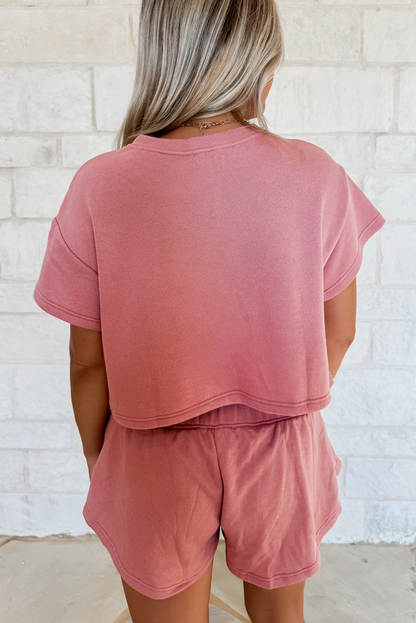 Women's Cropped Tee and Ruffle Skort Set - View 8 | Hensley London