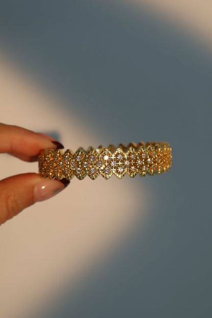 Unisex Bracelet 24K Gold Plated Zirconia Diamonds - 1