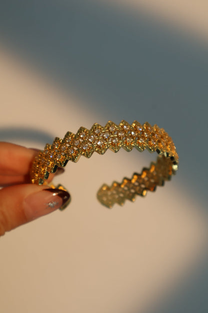Unisex Bracelet 24K Gold Plated Zirconia Diamonds - 2
