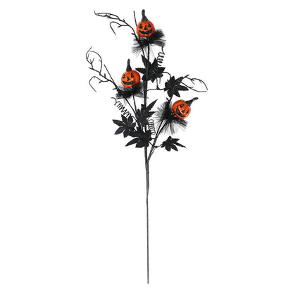 Women's Halloween Bouquet Black Plastic Pumpkin Design 5