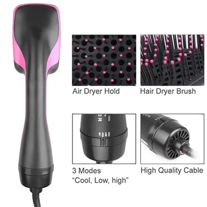 2 in 1 Hair Dryer Brush Black Negative Ion Technology for Blowouts and Styling - 7