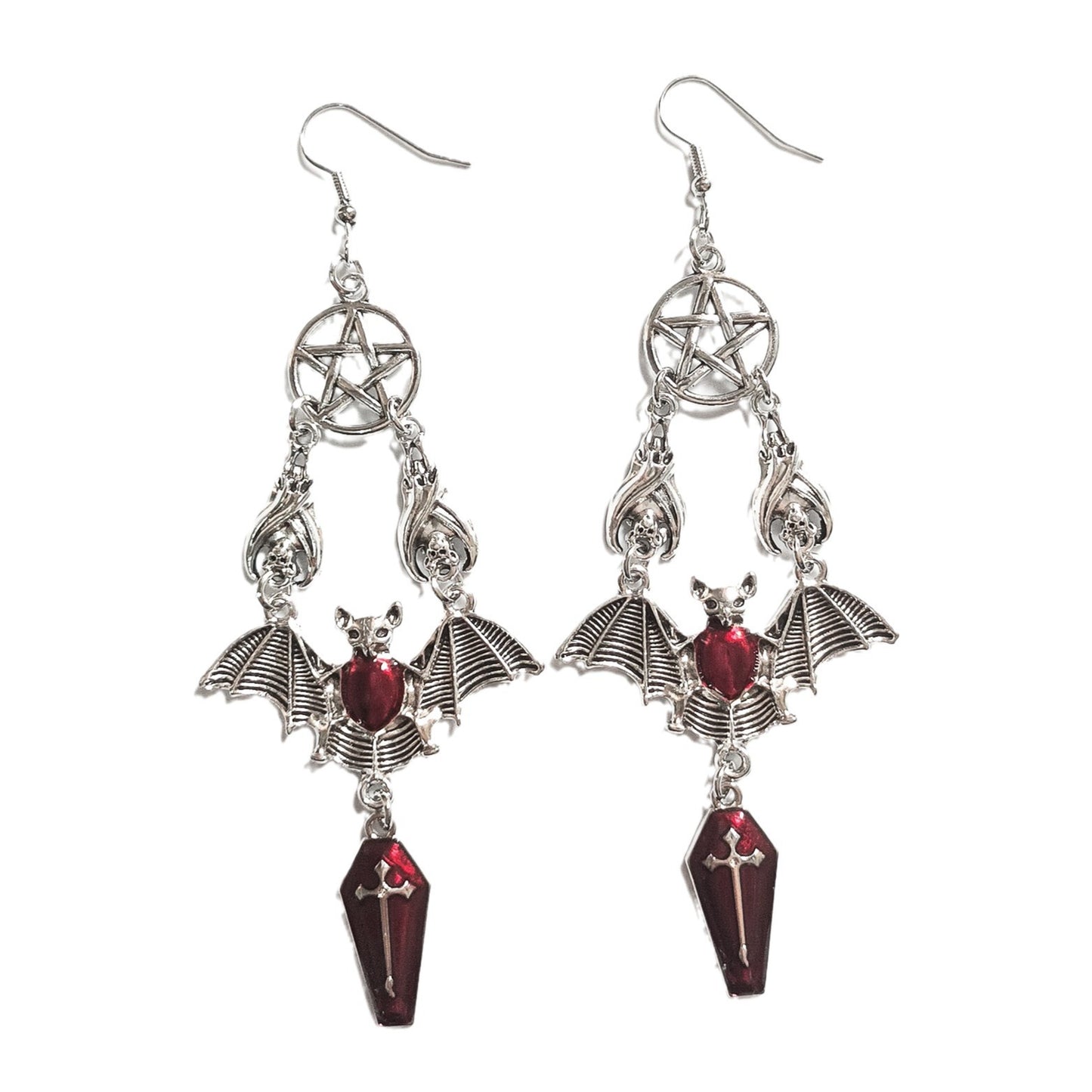 Women's Bat Earrings Black Alloy Gothic Style 3