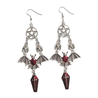 Women's Bat Earrings Black Alloy Gothic Style 3