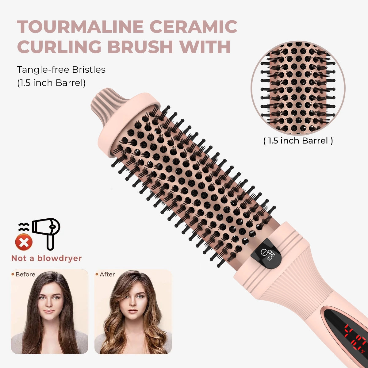 3-in-1 Hair Styling Tool Blow Dryer Thermal Brush Negative Ion Technology - 4