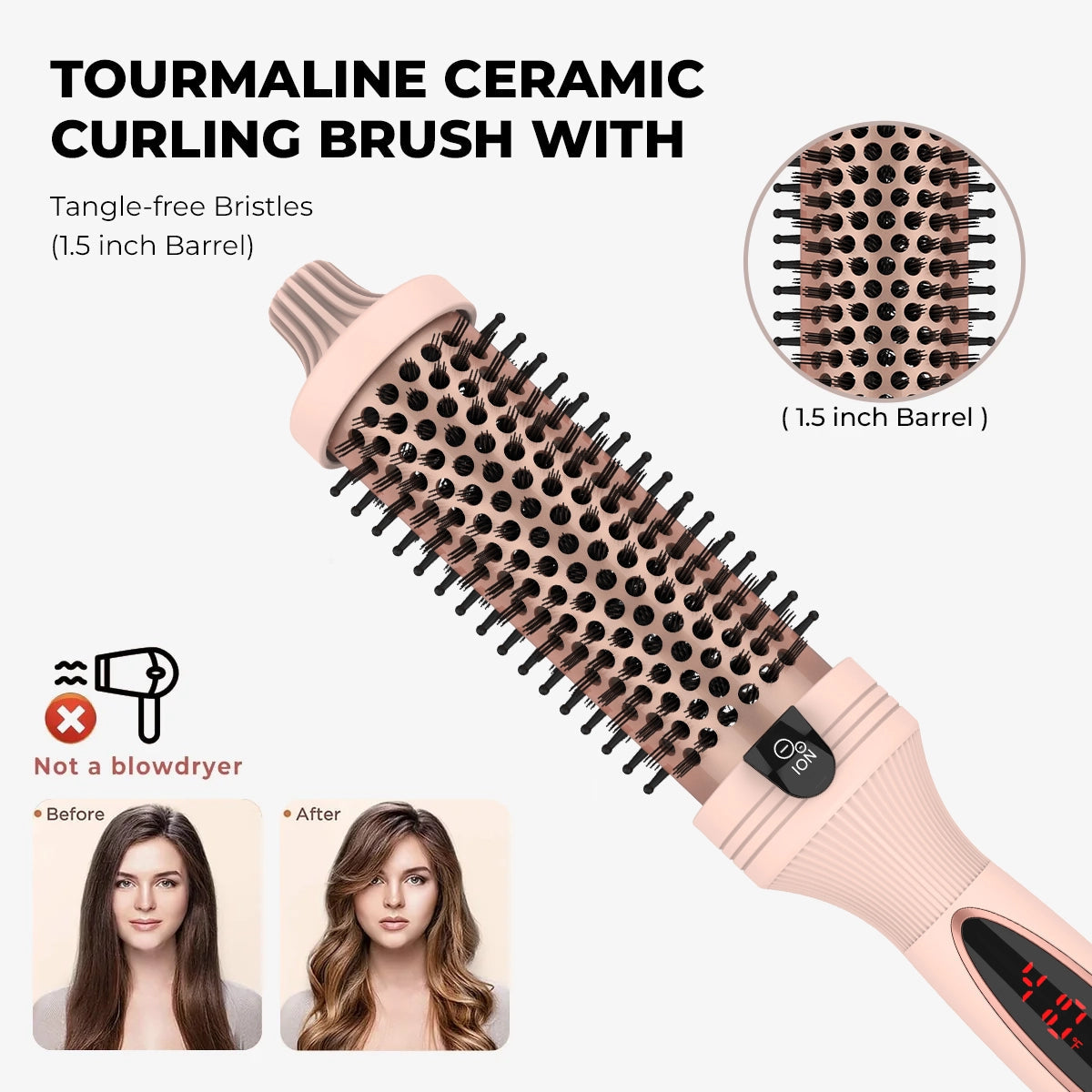 3-in-1 Hair Styling Tool Blow Dryer Thermal Brush Negative Ion Technology - 6