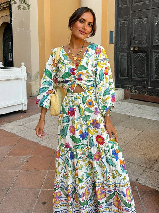 Women's Maxi Dress Floral Rayon Blend Bohemian Style-1