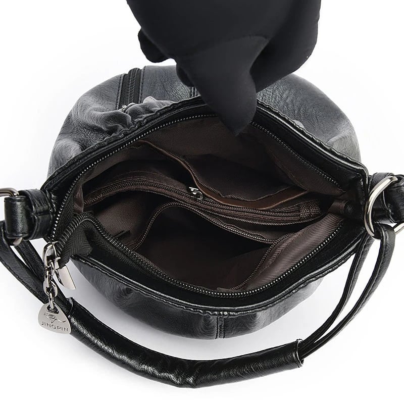 Women's Black Shoulder Bag One Size Soft Material-6
