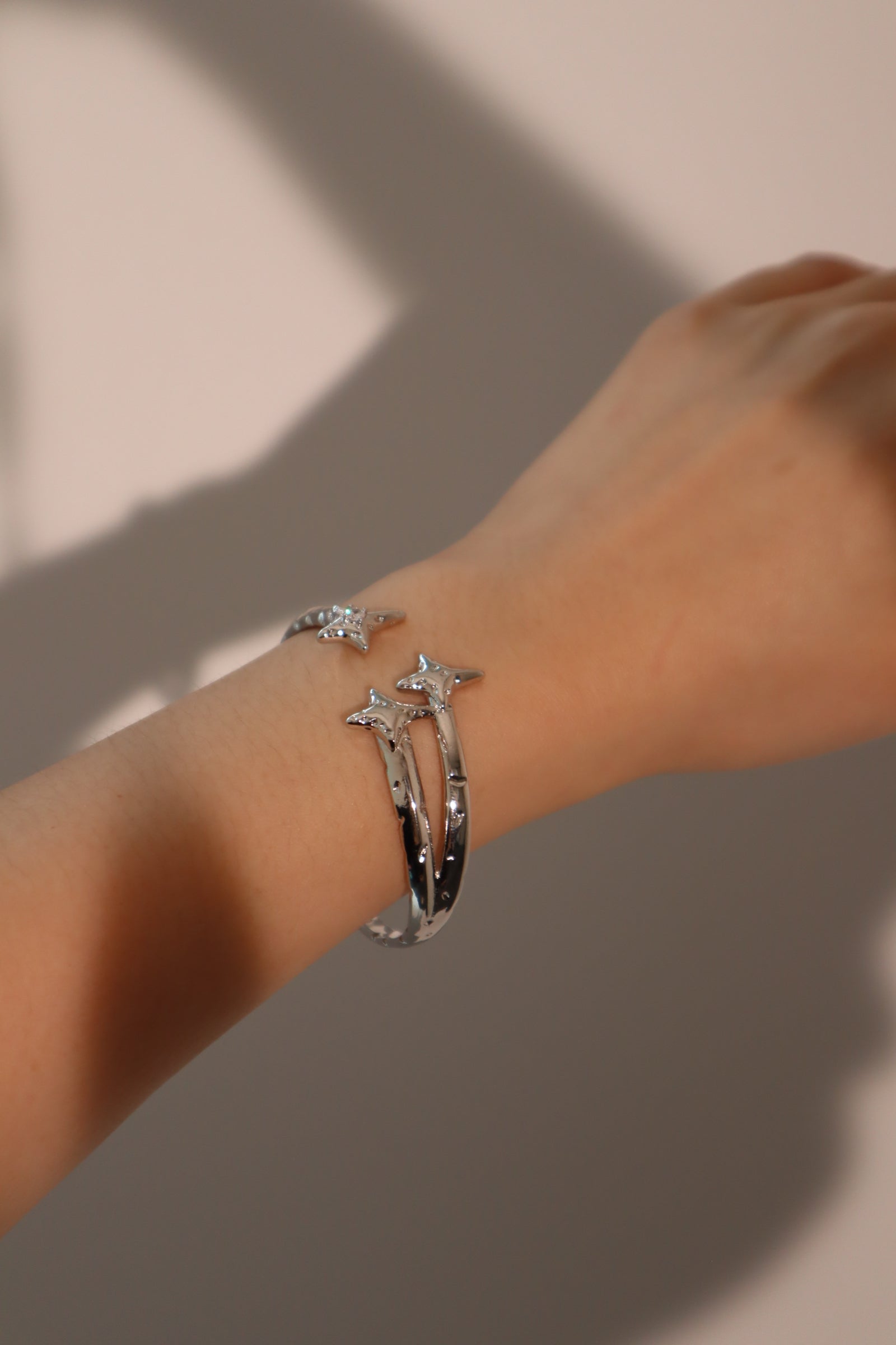 Unisex Bracelet Silver Zirconia Diamonds 3 in 1 Stretchable Design - 4