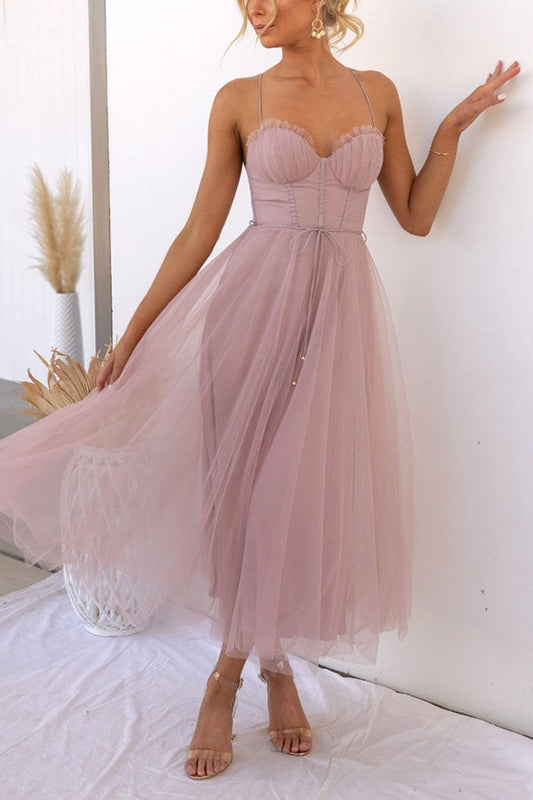 Women's Maxi Dress White Size M Chiffon Formal-1