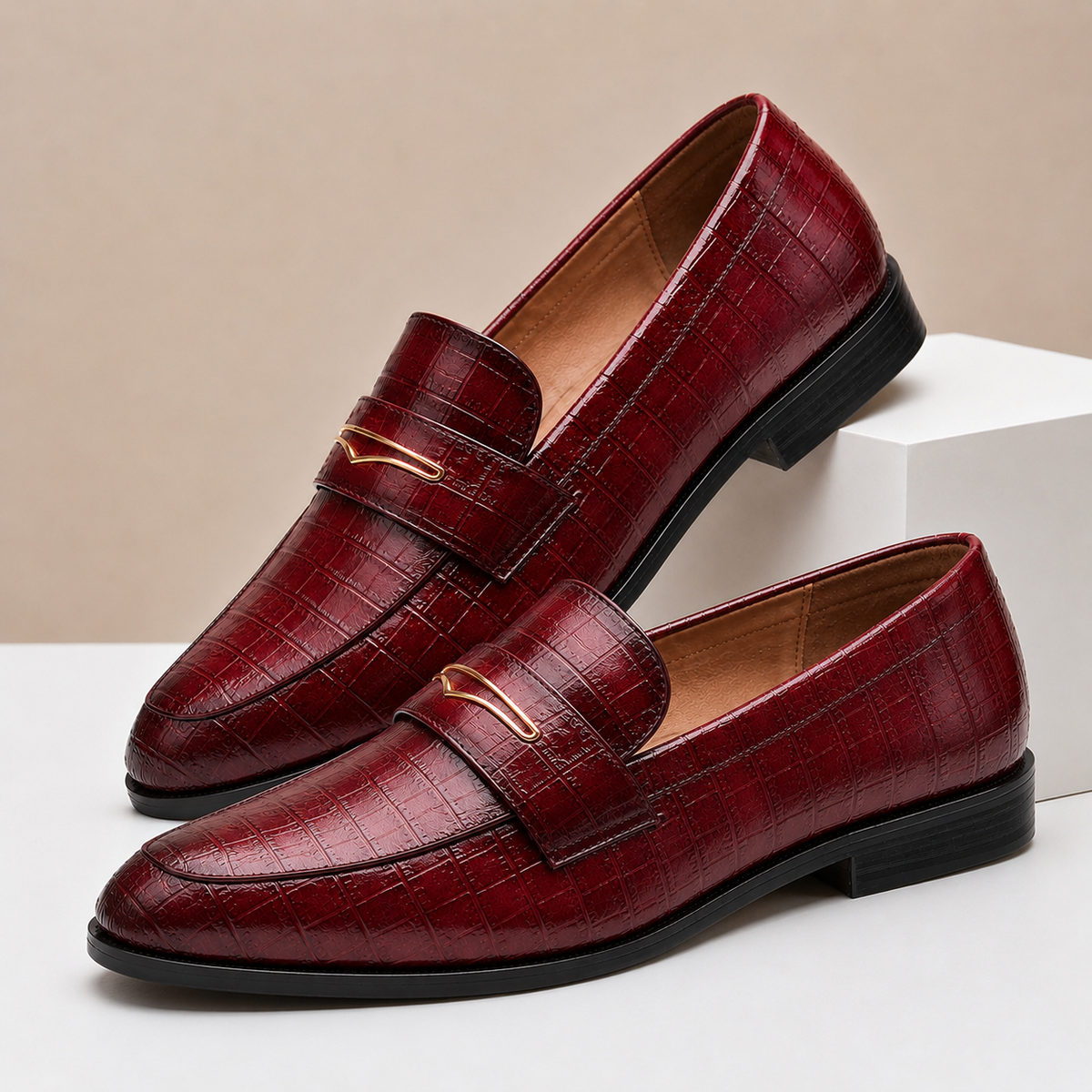 Men's Croc-Embossed Slip-On Loafers – product view 12