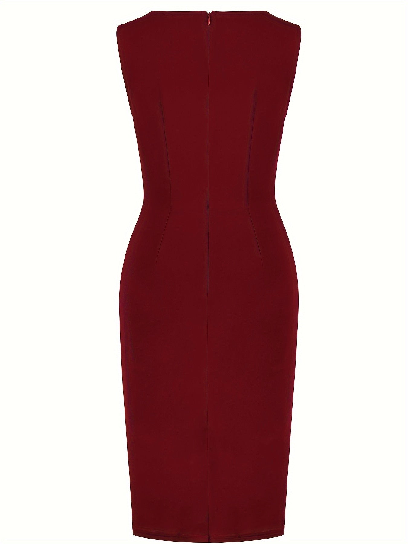Women's Formal Dress Red Stretch Knit Asymmetrical Hem 6