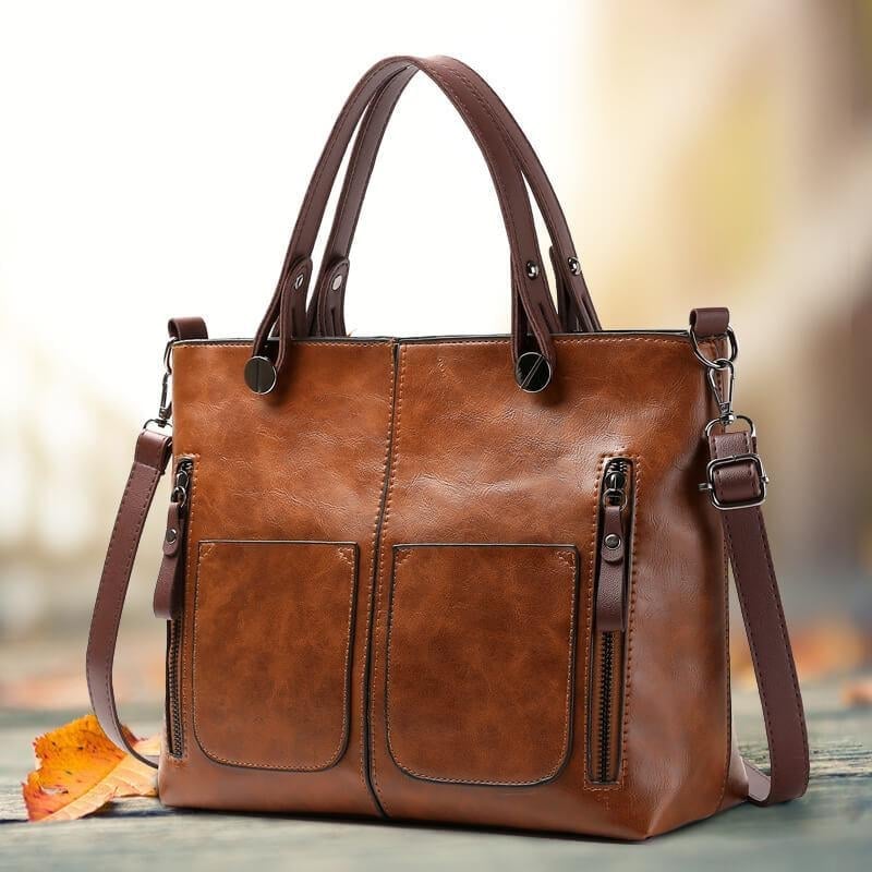 Women's Shoulder Bag Black Medium Leather-2