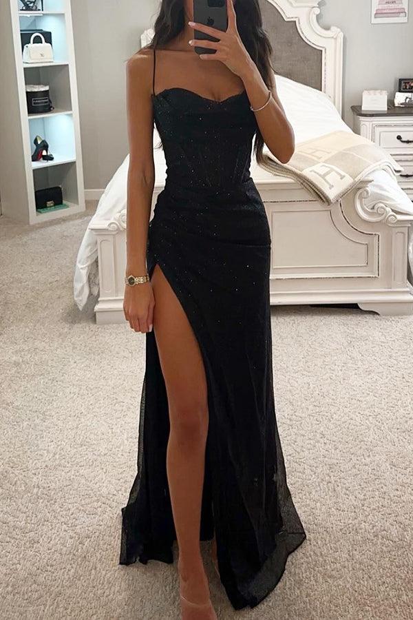 Variant image for Women's Maxi Dress Black Size M Satin-1