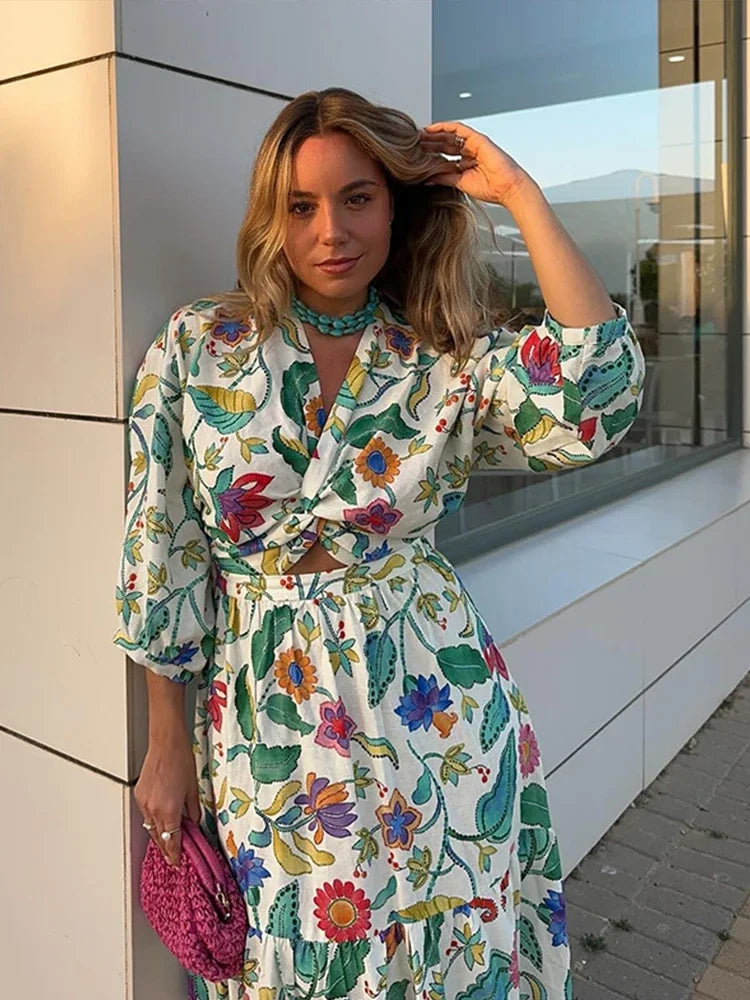 Women's Maxi Dress Floral Rayon Blend Bohemian Style-3