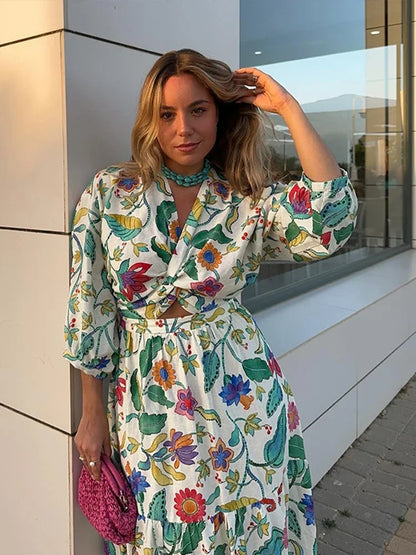 Women's Maxi Dress Floral Rayon Blend Bohemian Style-3