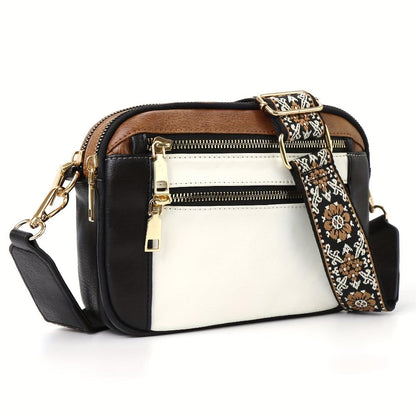 Women's Crossbody Bag Black One Size Vegan Leather-2