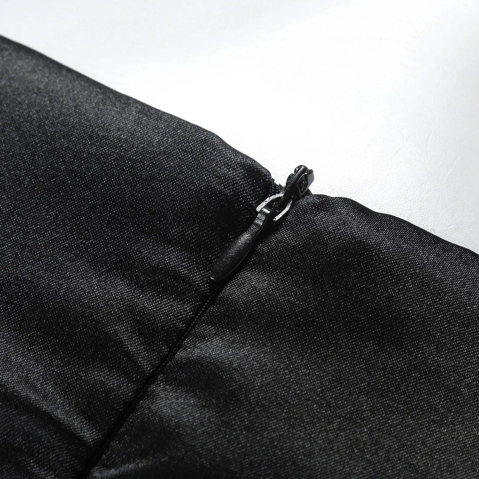Women's Evening Gown Black Size M Satin - Elegant Formal Dress for Special Occasions-3