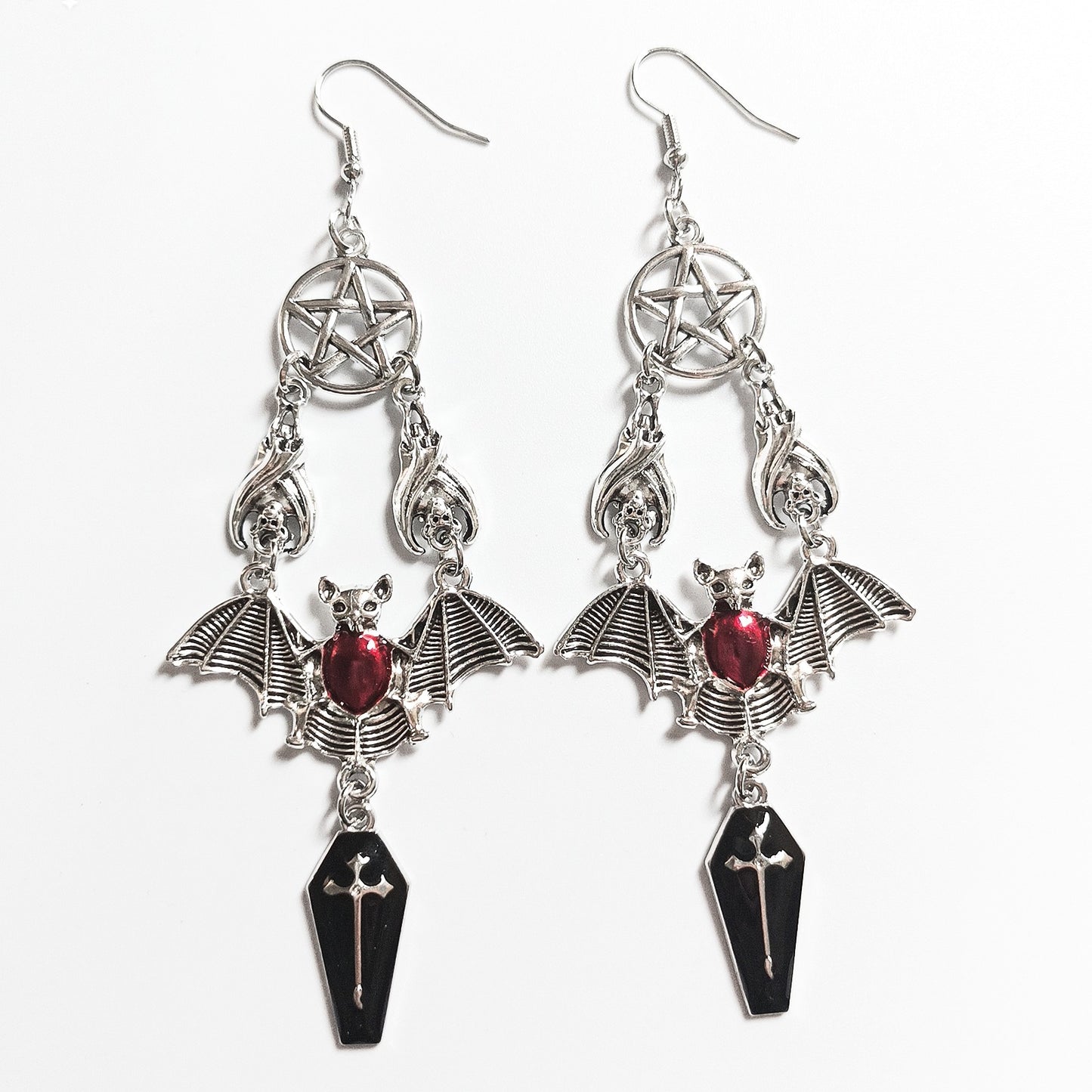 Women's Bat Earrings Black Alloy Gothic Style 7