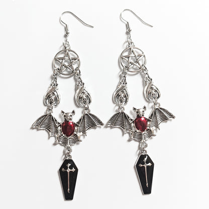 Women's Bat Earrings Black Alloy Gothic Style 7