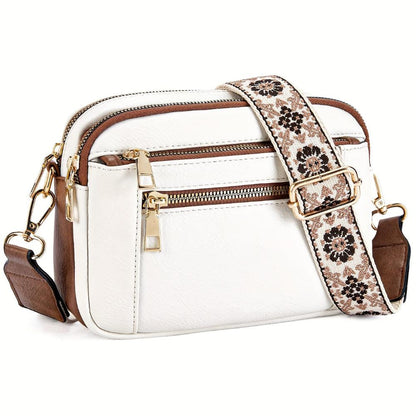 Women's Crossbody Bag Black One Size Vegan Leather-5