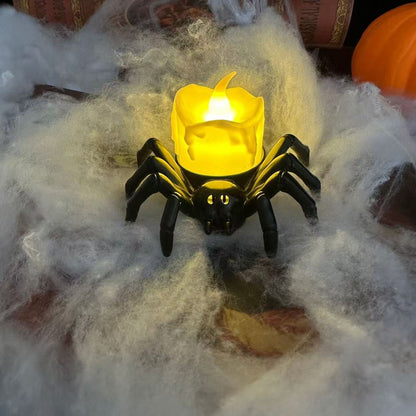 Halloween Spider Candle Lamp Orange Plastic LED 11